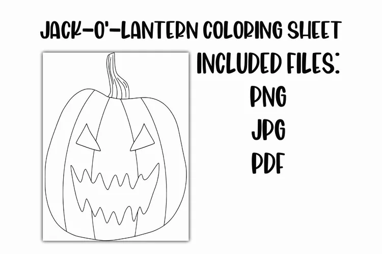 Jack-O'-Lantern Coloring Sheet for Kids