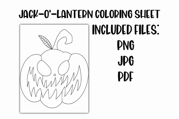 Jack-O'-Lantern Coloring Sheet for Kids