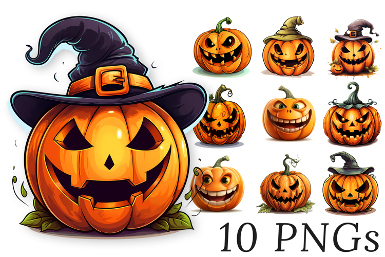 Halloween Jack O Lanterns Clipart | Spooky Pumpkin PNG