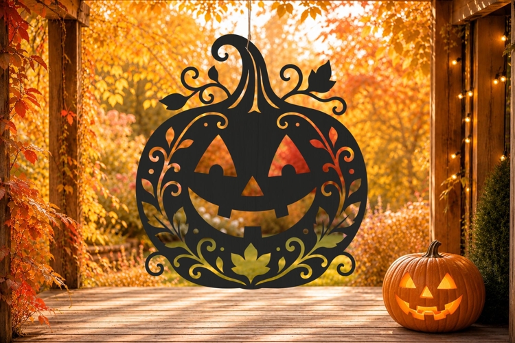 Jack O Lantern SVG Laser Cut Ornament
