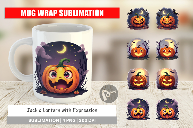 Mug Wrap Halloween Jack Lantern