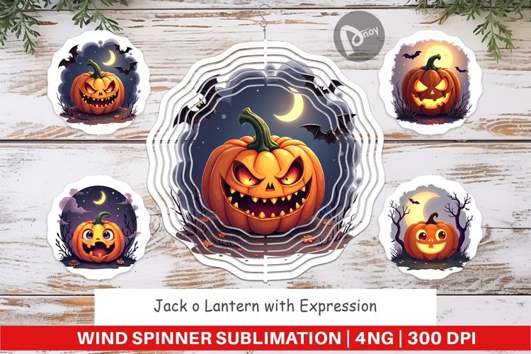 Wind Spinner Halloween Jack Lantern