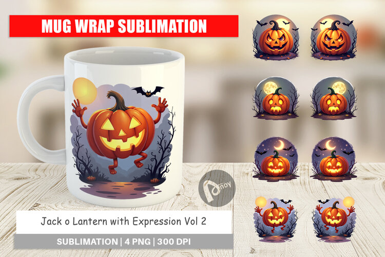 Mug Wrap Halloween Jack Lantern example image 1