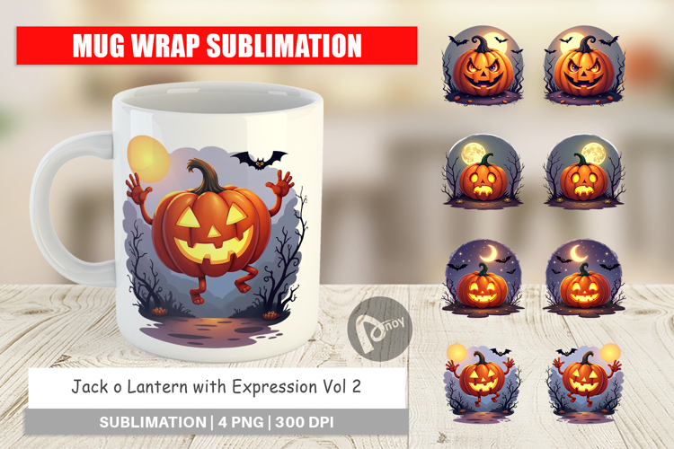 Mug Wrap Halloween Jack Lantern
