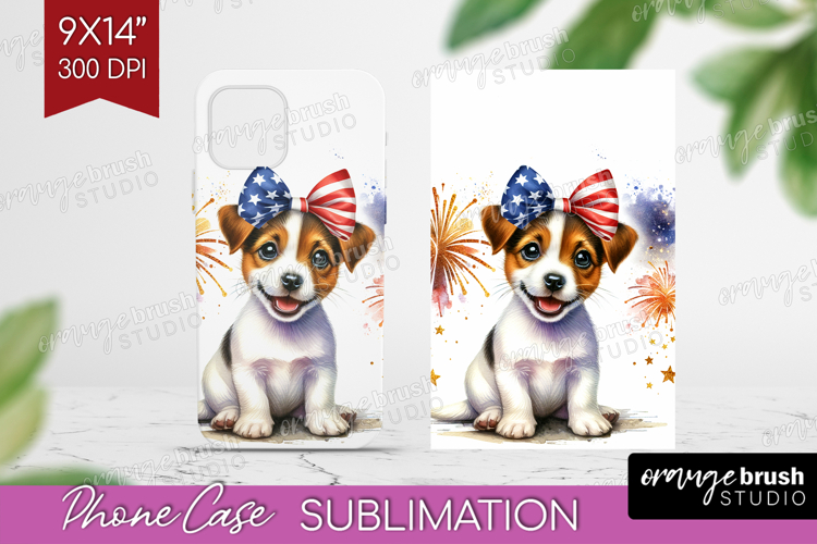 Jack Russell Terrier Dog Phone Case PNG Patriotic Dog Case