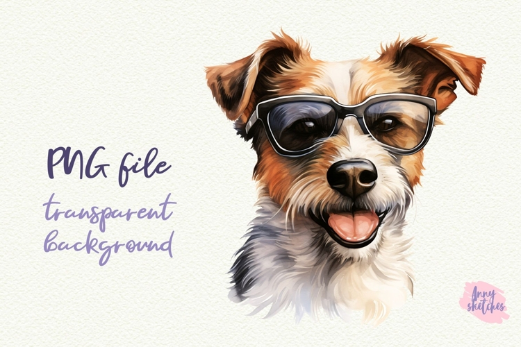 Jack Russell Terrier Sunglasses Cool Dog Clipart PNG