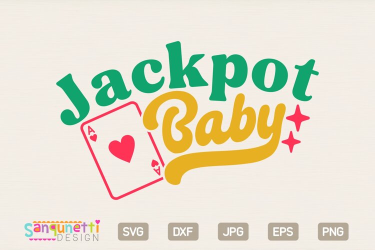 Jackpot Baby SVG Retro Casino Playing Card Design example image 1