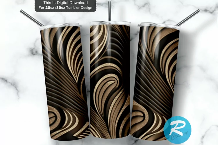 Wave Jacquard Mocha 20oz/30oz Skinny Tumbler