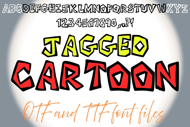 Jagged Cartoon Typeface Lettering ABC Text Font OTF Alphabet