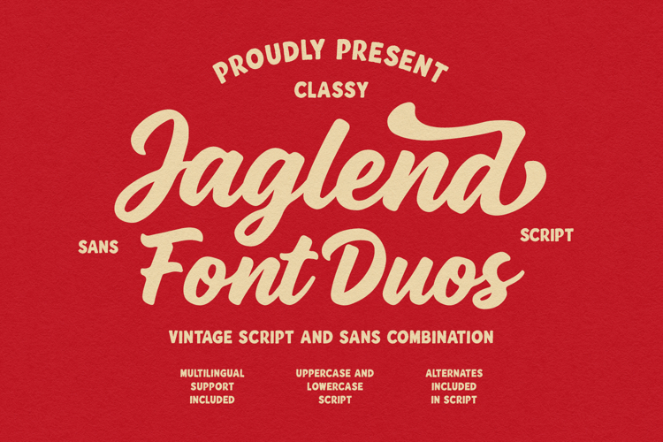 Jaglend Font Duo Vintage Script Sans Combination