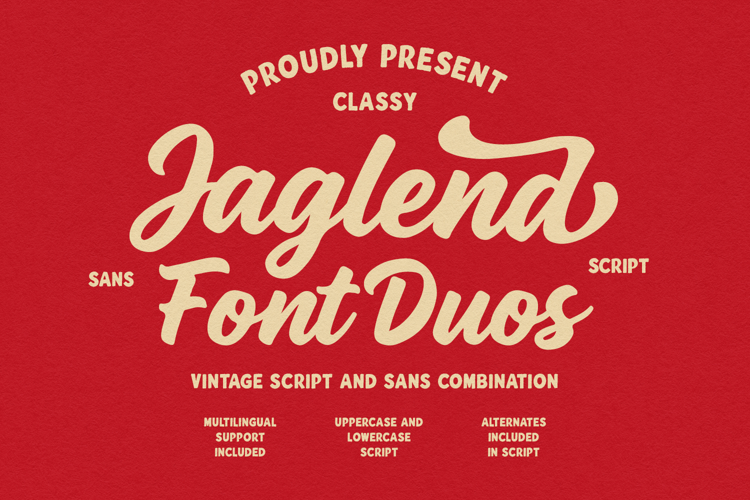 Jaglend Font Duo Vintage Script Sans Combination