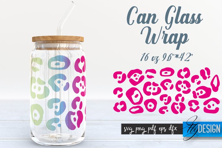 Can Glass Wrap | Animals SVG | Jaguar SVG Design | Template example image 1