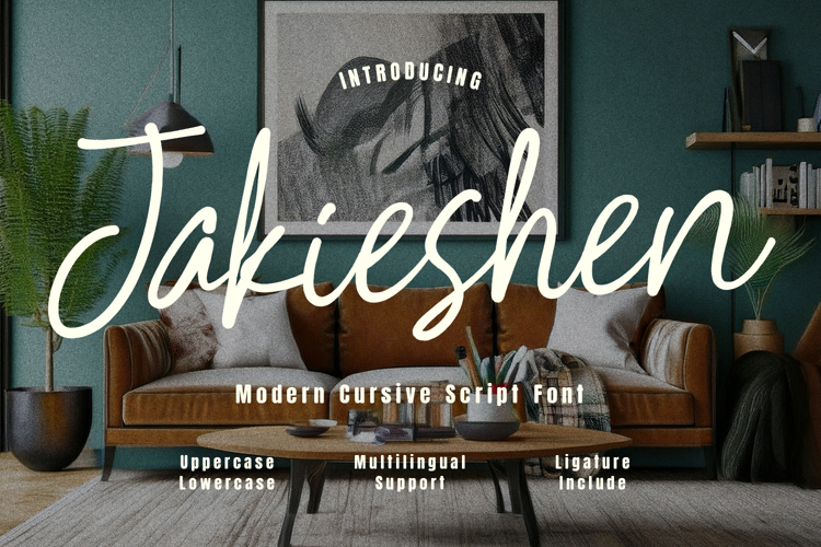 Jakieshen Modern Cursive Script Font