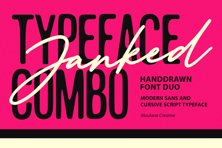 Janked Handdrawn Font Duo Modern Sans Cursive Script