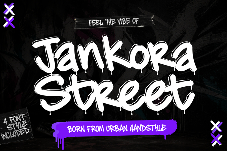 Jankora Street | Monoline Dripping Decorative Graffiti Font