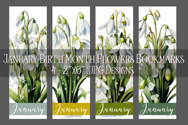 Floral Bookmark, January Bookmark, Snowdrop Bookmarks, s2
