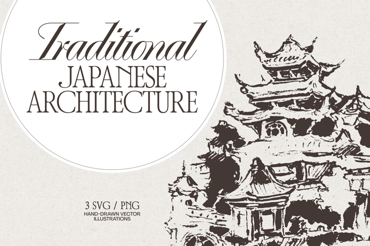 Traditional Japanese Architecture Illustrations