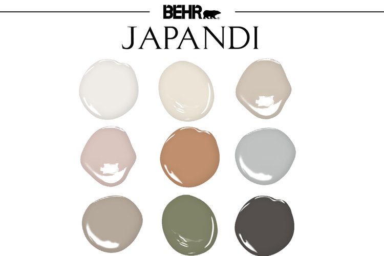 Japandi Style Home Paint Palette, Behr, House Color Scheme