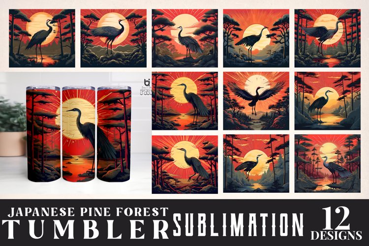Japanese Pine Forest Tumbler Sublimation Bundle