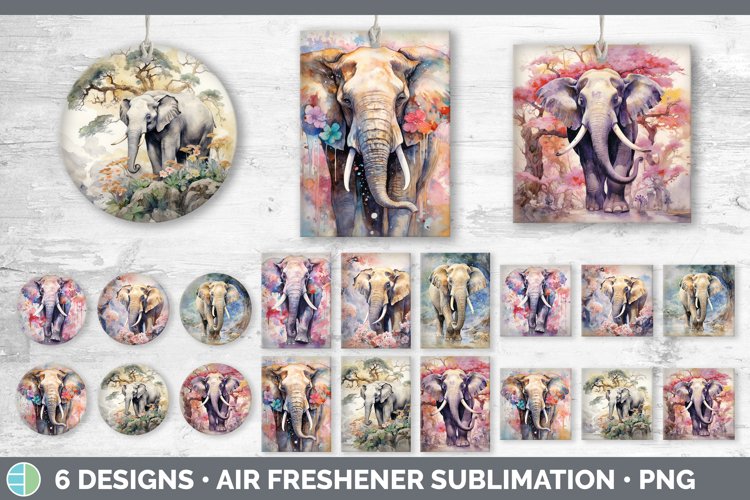 Elephant Watercolor Clipart Image 3