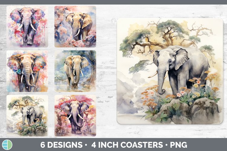 Elephant Watercolor Clipart Image 15