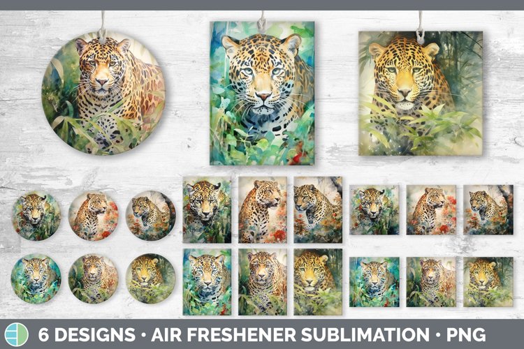 Japanese Watercolor Jaguar Air Freshener | Sublimation Car F