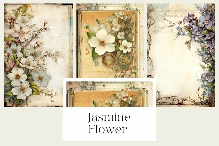 Jasmine Flower Junk Journal Page