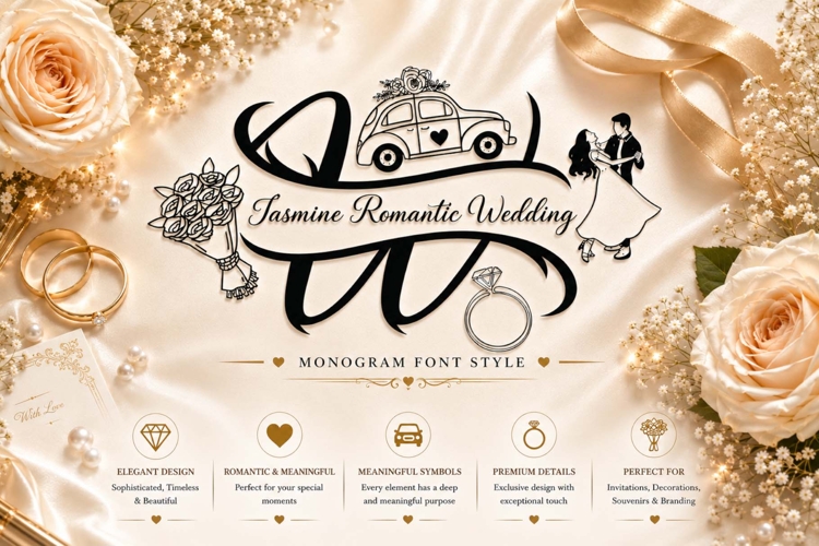 Jasmine Romantic Wedding Monogram