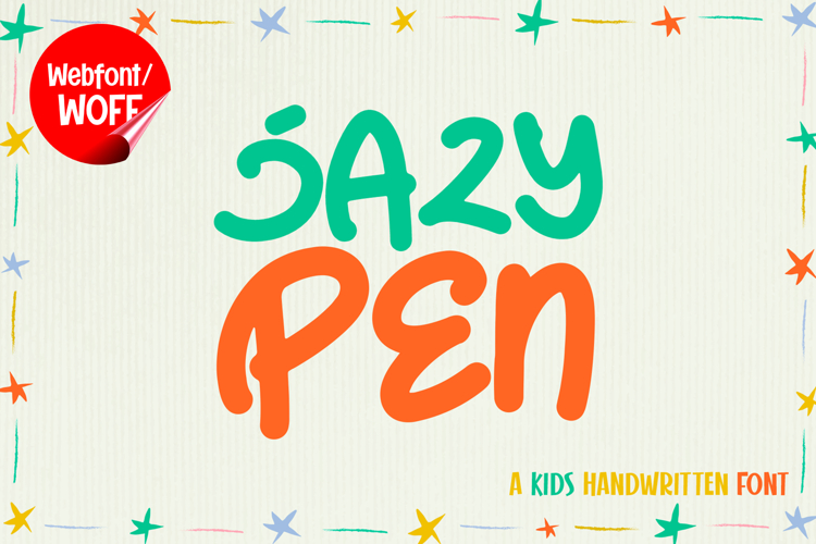 Jazy Pen | Kids Handwritten Webfont for Fun Creative Design