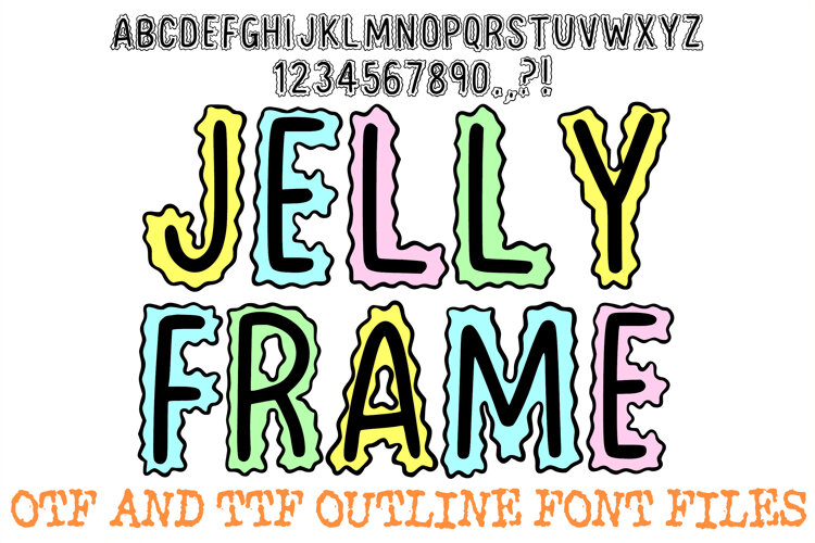 Jelly Frame ABC Font  Alphabet OTF TTF Wobbly Illustration by Squeeb Creative