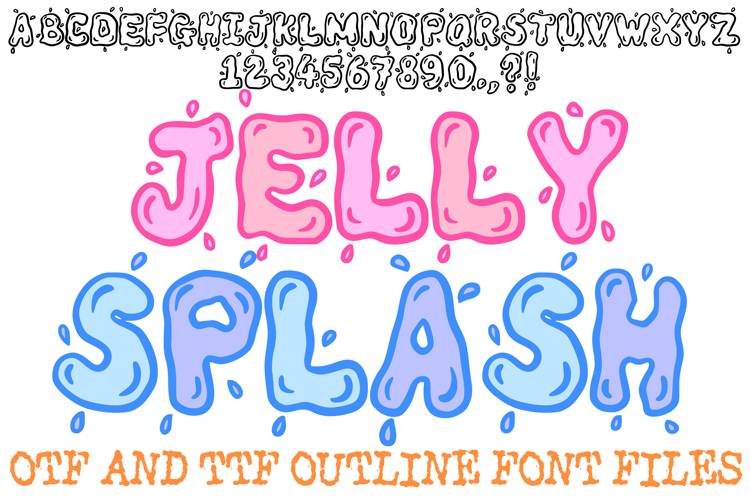 Jelly Splash Alphabet Lettering Font Liquid ABC OTF TTF Type