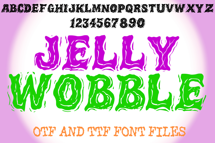 Jelly Wobble Lettering ABC Text Font Alphabet OTF Type