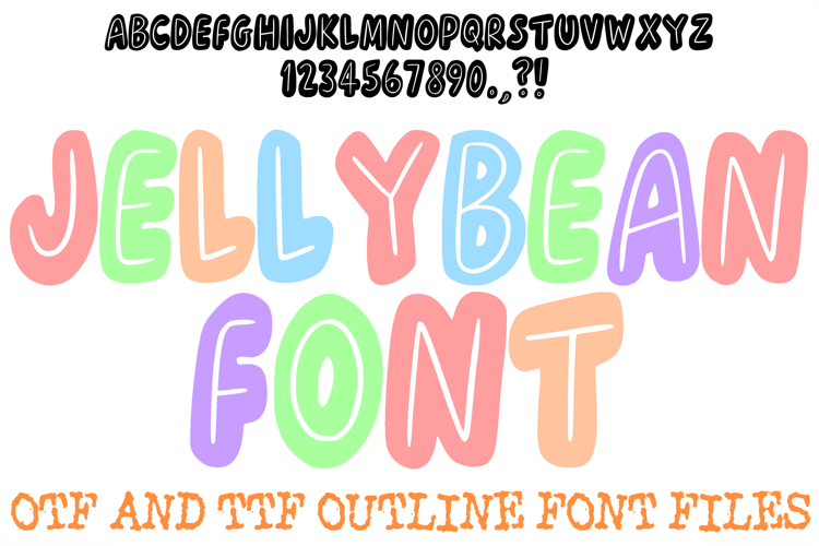 Jellybean Font Cartoon Bubble Hand Drawn Comic Lettering ABC