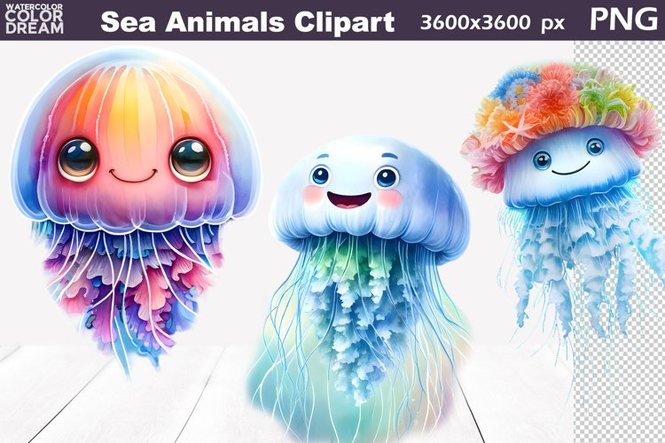 Cute Jellyfish Clipart | Funny Jellyfish Sublimation