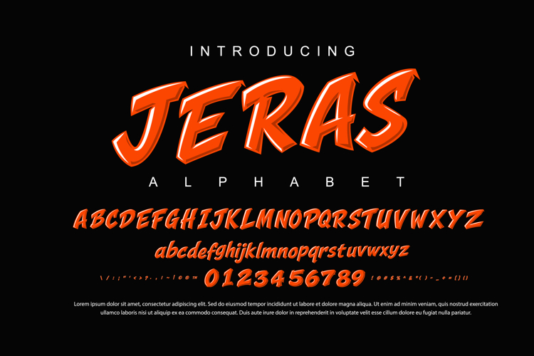 Jeras Font Vector Set - Dynamic Racing Alphabet