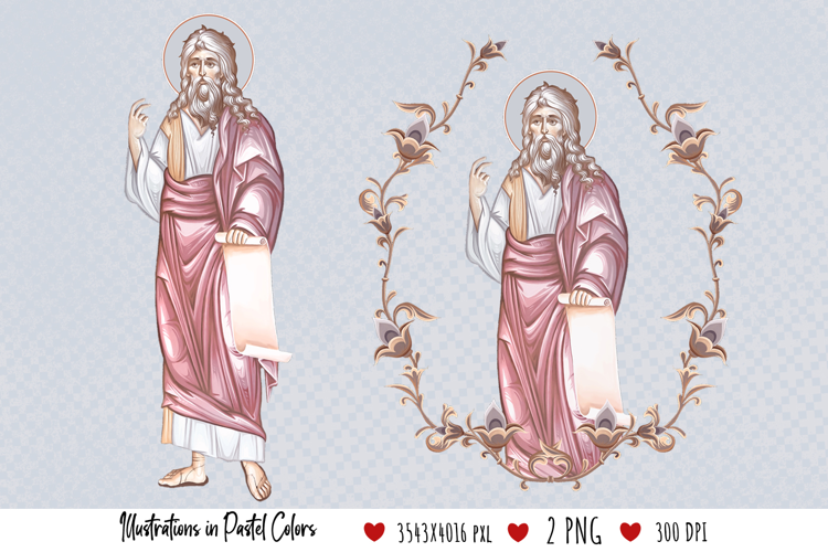 Jeremiah Weeping Prophet. Illustration in Byzantine Style