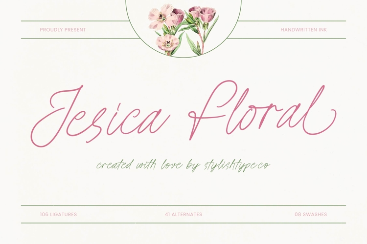Jesica Floral - Handwritten Ink Font