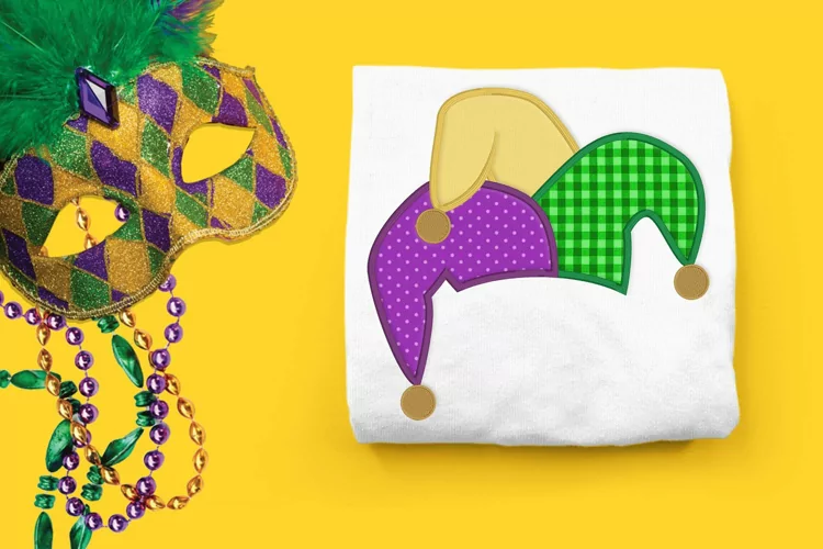 Jester Hat Applique Embroidery Design