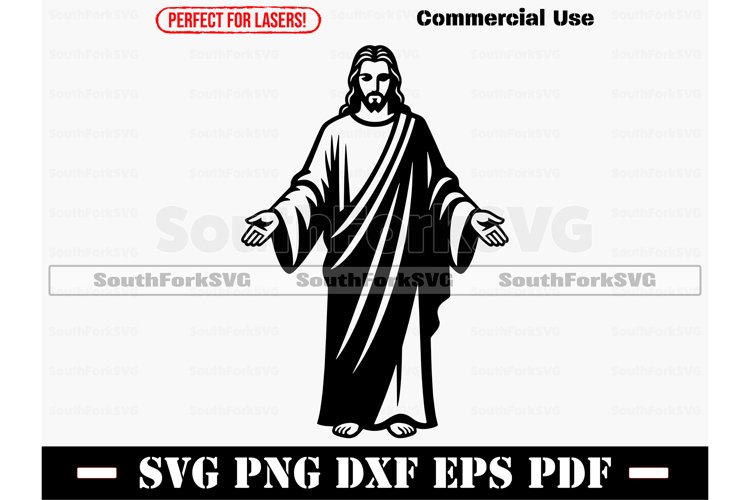 Jesus SVG PNG DXF EPS PDF Cut Print Laser Files