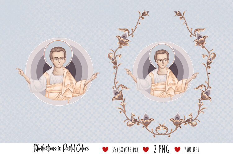 Jesus Christ Lord and Savior Illustration in Byzantine Style example image 1