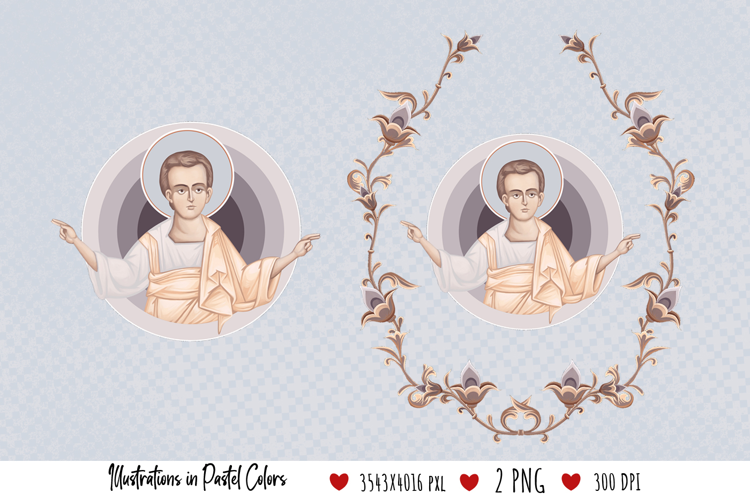 Jesus Christ Lord and Savior Illustration in Byzantine Style