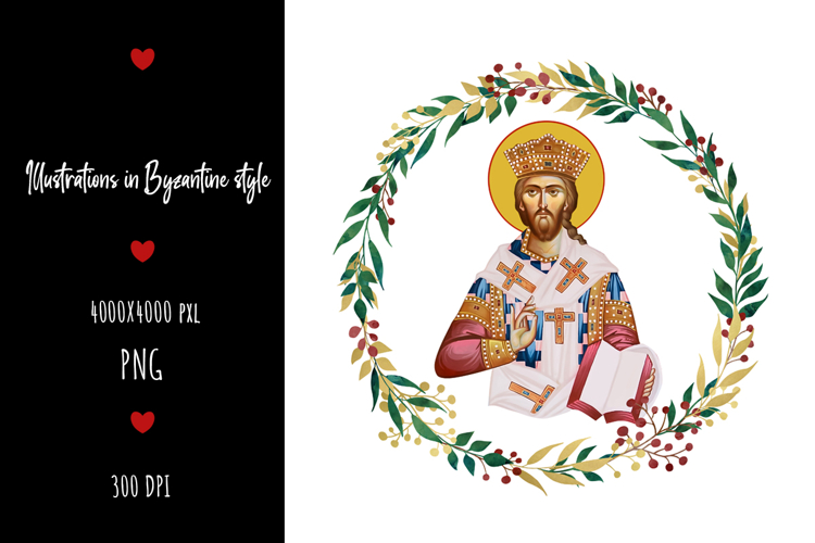christening, vintage, religious, icon, communion, faith, sacrament, saviour, epiphany, christian, evangelical, orthodox, greek, art, saint, holy, king, baptism, confirmation, floral, religion, wreath, illustration, god, blessing, byzantine