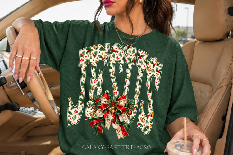 Jesus Christmas PNG | Christian Holiday Bow Design