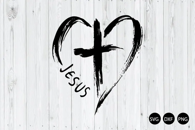 Heart Cross SVG, Christian SVG, Faith Heart SVG