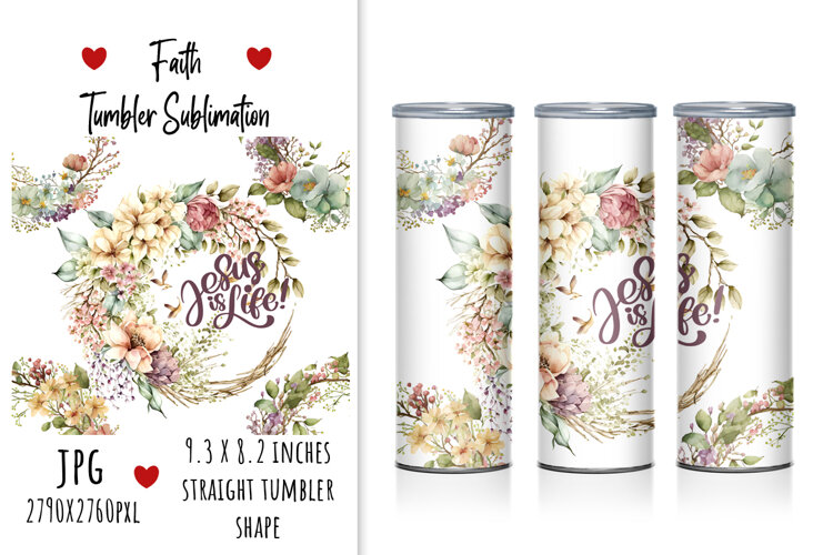 lettering, quotes, cute, printable, keep the faith, quotes, tumbler design, sublimation, tumbler, watercolor tumbler, design, god, illustration, artistic, jesus, floral, gift