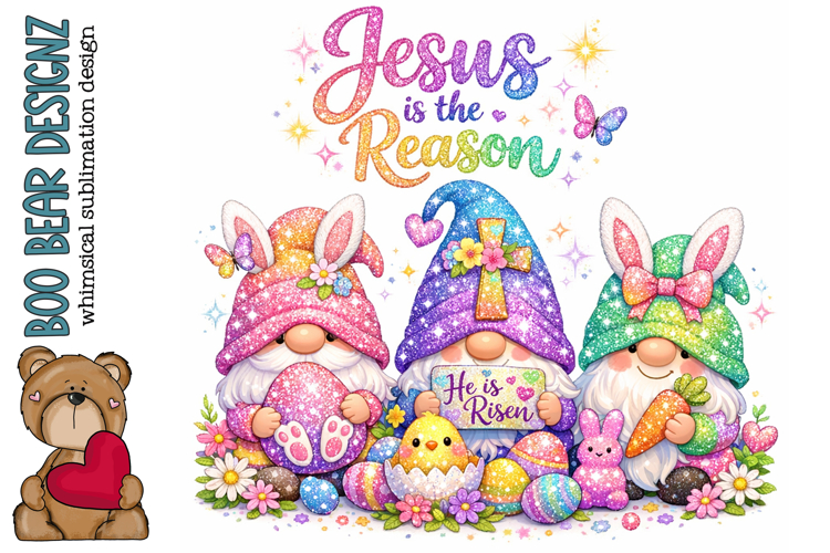 Jesus Is the Reason, Easter Gnome Clipart