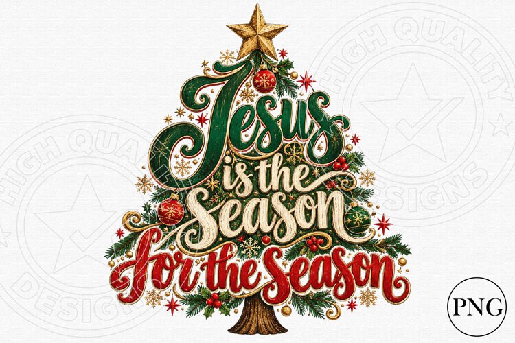 Jesus Is the Reason for the Season PNG | Vintage Christian example image 1