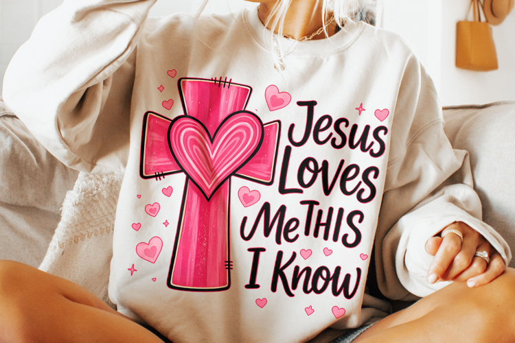 Jesus Loves Me This I Know PNG, Valentines Day PNG, Love