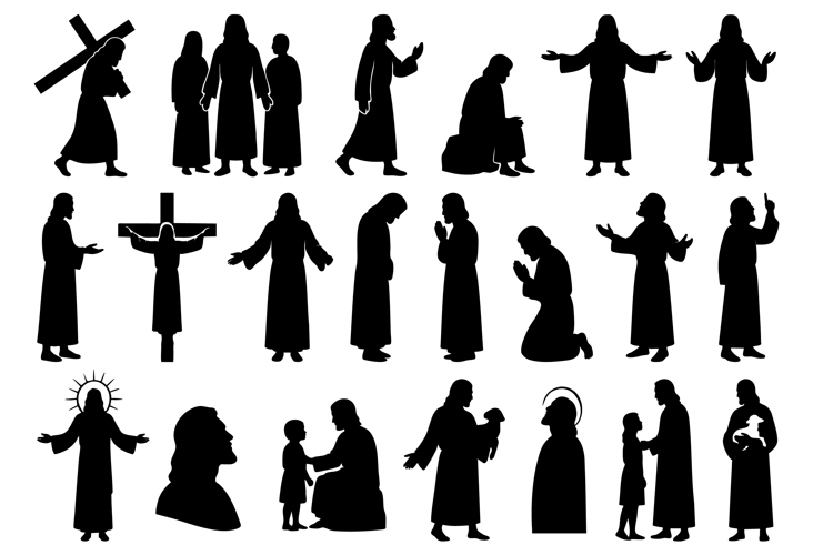 Jesus Silhouette SVG Bundle