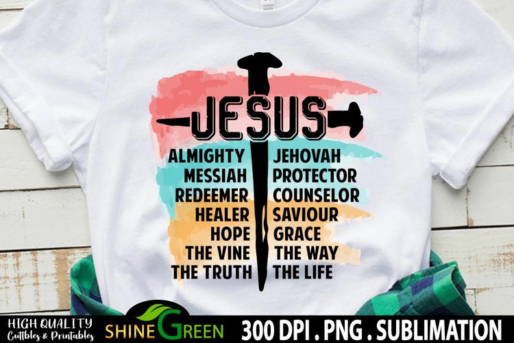 Jesus sublimation watercolor png t-shirt design